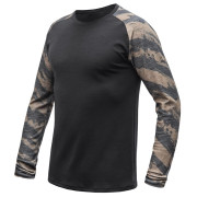 Maglietta funzionale da uomo Sensor Merino Blend Impress nero/marrone černá/brush