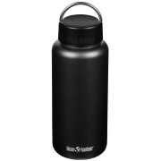 Bottiglia in acciaio inox Klean Kanteen Wide w/Wide Loop Cap - brushed stainless 1182 ml nero black