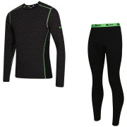 Set sportivo da uomo Zulu Merino 240 Long nero/verde Black/Green