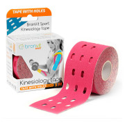 Nastro kinesiologico BronVit Sport Kinesio Tape děrovaný rosa