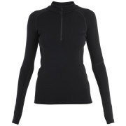 Maglietta sportiva da donna Icebreaker Women 300 MerinoFine™ Polar LS Half Zip nero Black