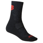 Calze Sensor Expedition Merino Wool nero/rosso Black/Red