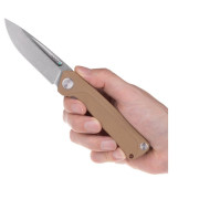 Coltello chiudubile Acta non verba Z200 BB, Stonewash/Plain Edge, G10 beige coyote