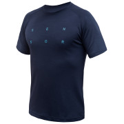 Maglietta funzionale da uomo Sensor Merino Blend Typo blu deep blue