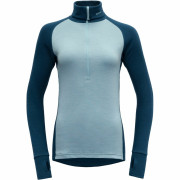 Maglione con collo alto da donna Devold Expedition Woman Zip Neck blu/grigio Flood/Cameo