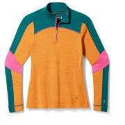 Maglietta sportiva da donna Smartwool W Classic Thrml Mrn Bl Colorbl 1/4 Zip B arancione Marmalade Heather