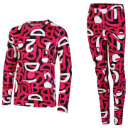 Biancheria termica per bambini Dare 2b Pow Baselayer Set rosa Kids Pink Graffiti Print