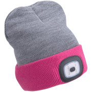 Cappello con luce LED frontale Extol Light grigio/rosa Gray/Pink