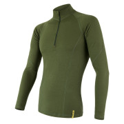 Maglietta da uomo Sensor DF Merino Wool dl.r. zip verde Safari