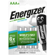Batterie riutilizzabili Energizer AAA / HR03 - 800 mAh Extreme 4 pcs argento