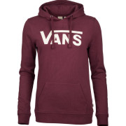 Felpa da donna Vans Wm Drop V Logo Hoodie rosso Port Royale/Antique White