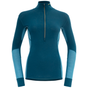 Maglione con collo alto da donna Devold Wool Mesh 190 Zip Neck Wmn blu MOON/FLOOD