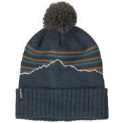 Cappello invernale Patagonia Powder Town Beanie blu/grigio Fitz Roy Stripe Knit: Smolder Blue