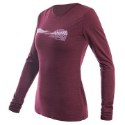 Maglietta da donna Sensor Merino Air Pt Hills dl.rukáv rosso scuro Port Red