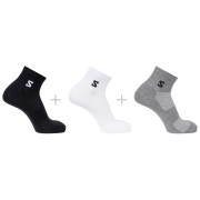 Calze Salomon Everyday Lite Quarter 3-Pack nero/grigio Black / White / Frost Gray