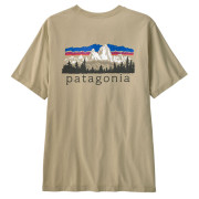 Maglietta da uomo Patagonia M's Fitz Roy Foothills T-Shirt grigio/verde Weathered Stone