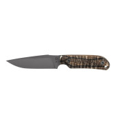 Coltello TB OUTDOOR Commandeur All Purpose Knife Ziricote Wood Handle nero/marrone