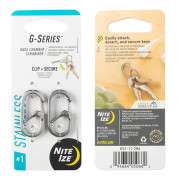 Set di moschettoni Nite Ize G-series #1 argento Stříbrná