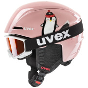 Set di casco e occhiali Uvex Viti set 2023 rosa pink penguin