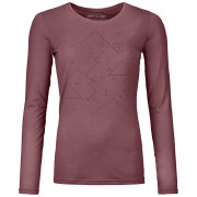 Maglietta da donna Ortovox 185 Merino Tangram Ls W rosa mountain rose