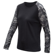 Dámské funkční triko s dlouhým rukávem Sensor Merino Blend Impress nero/grigio černá/zebra