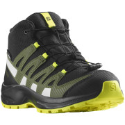 Scarpe da bambino Salomon Xa Pro V8 Mid Climasalomon™ Waterproof nero/giallo Black / Deep Lichen Green / Safety Yellow