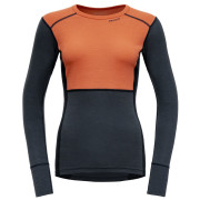 Maglietta sportiva da donna Devold Lauparen Merino 190 Shirt Wmn blu/arancio CORAL/NIGHT/INK