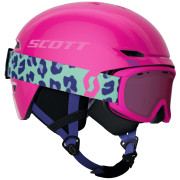 Set di casco e occhiali Scott Keeper 2 + Witty Jr rosa neon pink