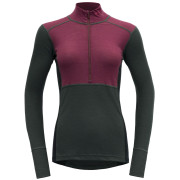 Maglietta sportiva da donna Devold Lauparen Merino 190 Zip Neck Wmn nero/rosso Beetroot/Woods/Ink