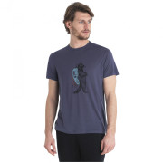 Maglietta funzionale da uomo Icebreaker Men Merino Core SS Tee Waschbar Wandering grigio Graphite