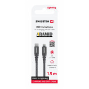 Cavo di ricarica e trasmissione Swissten Aramid Reinforced USB-C/Lightning 1,5 m