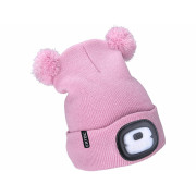 Cappello con luce LED frontale Extol Kids rosa