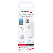Adattatore Swissten World Travel Charger 65W GaN USB-C + USB-A