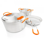 Set di stoviglie GSI Outdoors Glacier Stainless Base Camper Medium argento silver