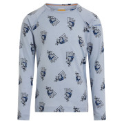 Maglietta sportiva per bambini Icebreaker Kids M 200 Oasis LS Crewe Bear Tour AOP azzurro Zinc Blue/Aop