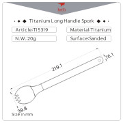 Cucchiaio Keith Titanium Long Handle Spork