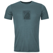 Maglietta da uomo Ortovox 120 Cool Tec Mtn Cut Ts M blu/grigio dark arctic grey