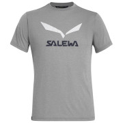 Maglietta da uomo Salewa Solidlogo Dri-Rel M S/S Tee grigio chiaro HeatherGray