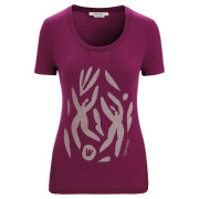 Maglietta sportiva da donna Icebreaker Women Tech Lite II SS Scoop Tee Nature Celebration viola Go Berry