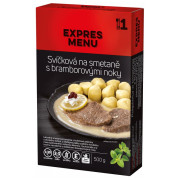 Pasto pronto Expres menu Filetto di maiale con salsa alla panna e gnocchi