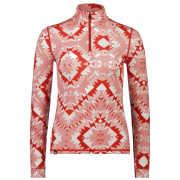 Maglietta sportiva da donna Mons Royale Cascade Merino Flex 200 1/4 Zip rosso/bianco Retro Red Nordtek