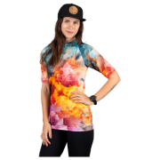 Maglietta sportiva da donna Drexiss All Explosion Pastel Coolmax blu/arancio
