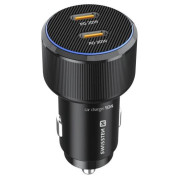 Adattatore Swissten Car Charger 2X USB-C PD, 50W + cabel USB-C / USB-C, 1 m