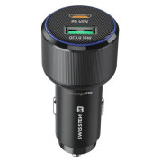 Adattatore Swissten Car Charger USB-C PD + USB-A, 63W + cabel USB-C / USB-C, 1 m