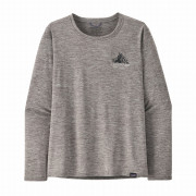 Maglietta da donna Patagonia W's L/S Cap Cool Daily Graphic Shirt - Lands grigio Chouinard Crest: Feather Grey