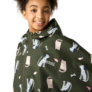 Cappotto impermeabile per bambini Regatta Junior Changing Robe Dark Khaki Cat Dog