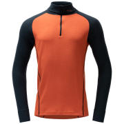 Maglietta funzionale da uomo Devold Duo Active Merino 205 Zip Neck Man arancione/grigio Brick