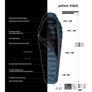 Sacco a pelo in piuma Patizon R600 L (186-200 cm)