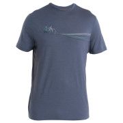 Maglietta da uomo Icebreaker Men Merino 150 Tech Lite III SS Tee Cadence Paths grigio Graphite