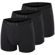 Boxer da uomo MOOA MerinoSilk 4in 3-pack nero black melange